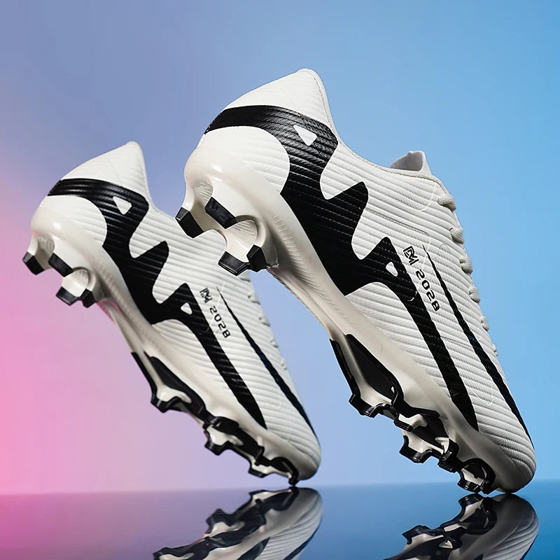 Professional FG/TF Soccer Cleats Men Football Boots Long Spike Grass Match Breathable Lightweight Comfortable Training Sneakers