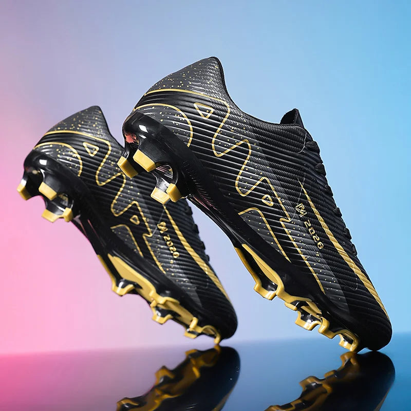 Professional FG/TF Soccer Cleats Men Football Boots Long Spike Grass Match Breathable Lightweight Comfortable Training Sneakers