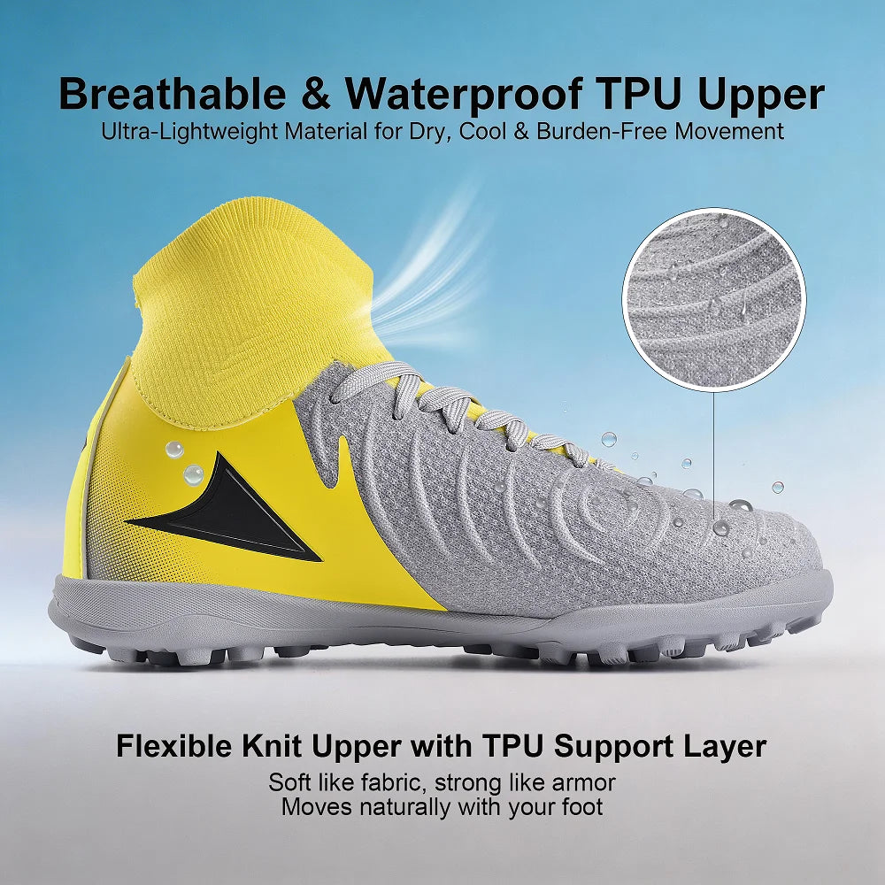 Soccer Cleats Boys Youth Training Football Cleats Athletic Outdoor Girls Soccer Shoes High-top Kids Football Shoes for Little/Big Kid