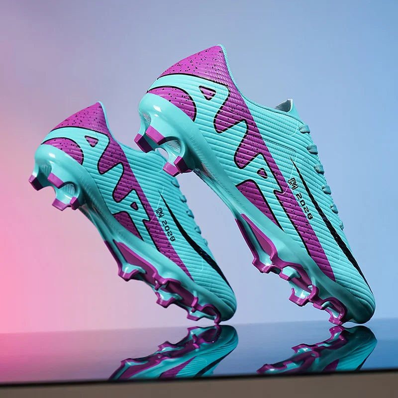 Professional FG/TF Soccer Cleats Men Football Boots Long Spike Grass Match Breathable Lightweight Comfortable Training Sneakers