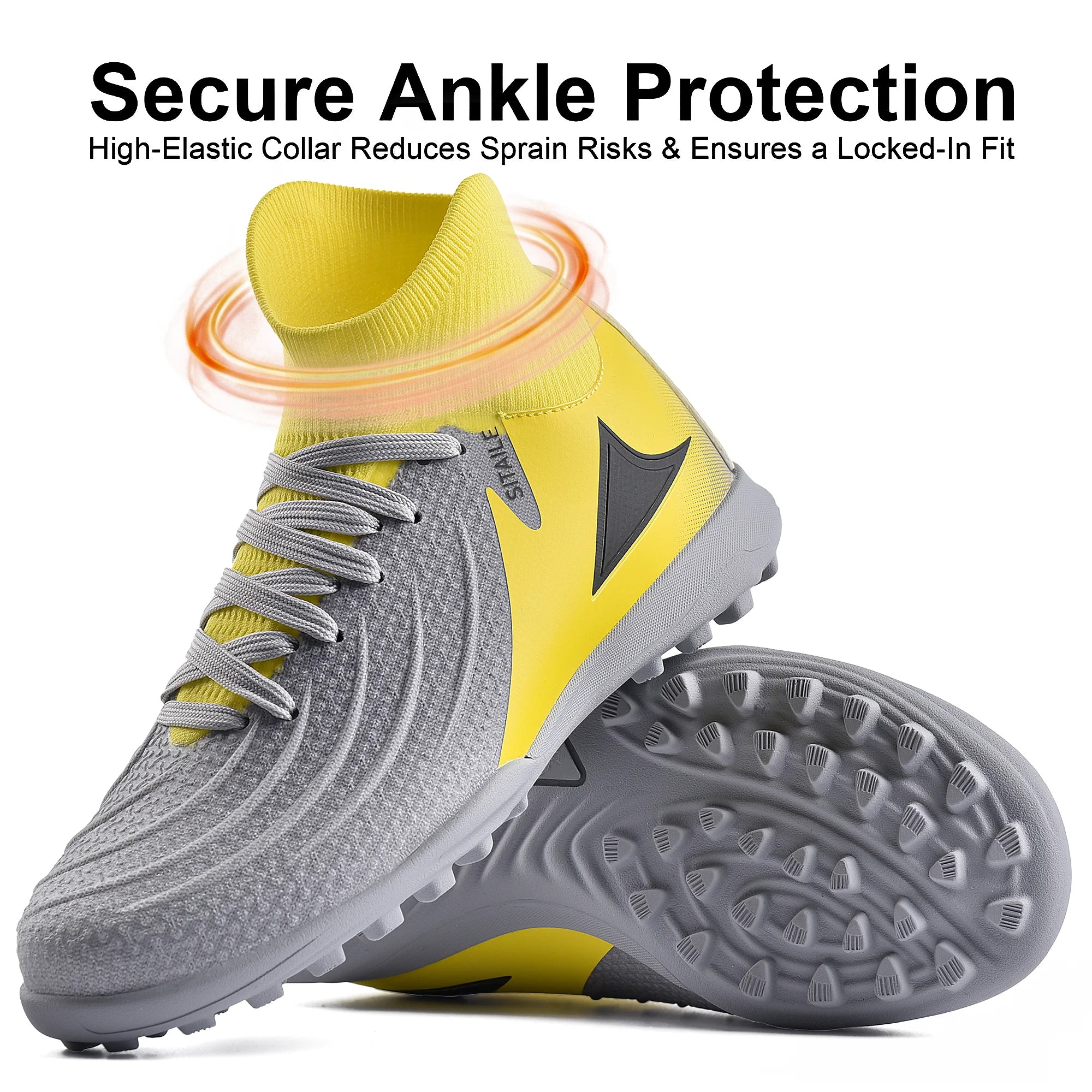 Soccer Cleats Boys Youth Training Football Cleats Athletic Outdoor Girls Soccer Shoes High-top Kids Football Shoes for Little/Big Kid